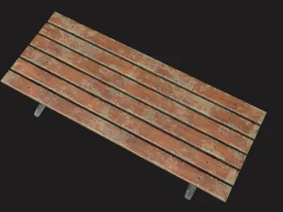 Park Bench Low-poly 3D model 13