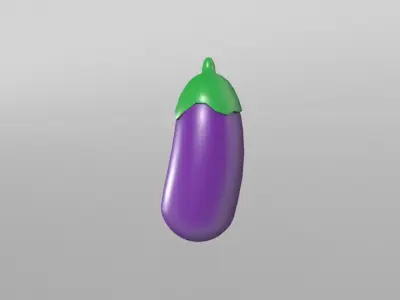 Eggplant 02 Low-poly 3D model