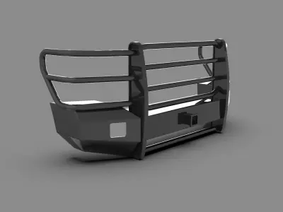 Metal Bumper and Grille Guard Low-poly 3D model