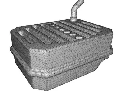 Metallic Car Fuel Tank Low-poly 3D model