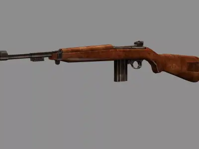 M1 Carbine C127H Luger 19 Low-poly 3D Model Low-poly 3D model