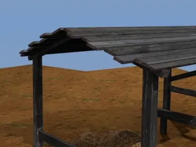Wooden stable Free low-poly 3D model