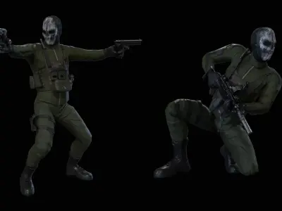 Stylized model of a soldier Low-poly 3D model