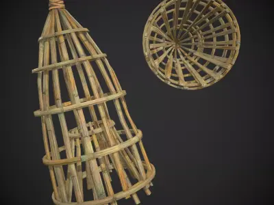Bamboo Fish Trap Low-poly 3D model