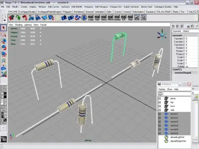 resistors set of Low-poly 3D model