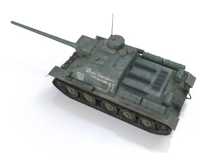 SU-100 - 23 - Soviet Tank Destroyer  3D model