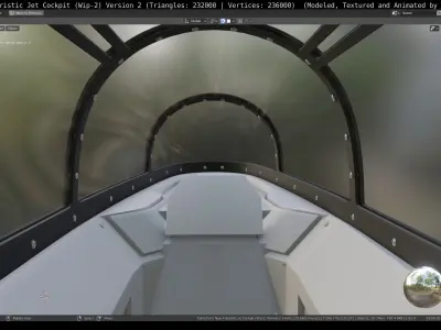 New Futuristic Jet Cockpit  Wip-2 Version 2 Free low-poly 3D model