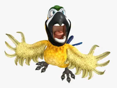 Macaw Parrot Rigged Low-poly 3D model