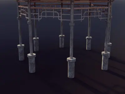 Hut for Garden Low-poly 3D model