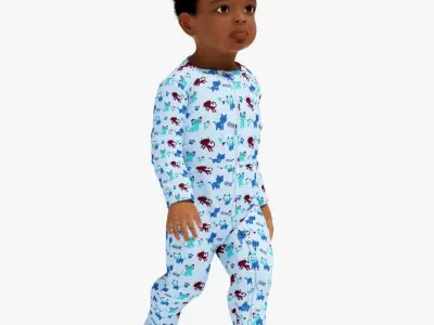 Little African Boy Light Skin in Full Bodysuit Rigged for Cinema 4D 3D model buy