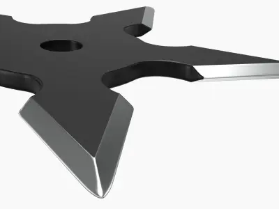 Shuriken ninja throwing knife 02 3D model