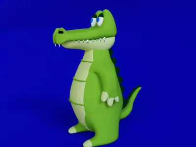 Cartoon crocodile in 3D Modeling Low-poly 3D model