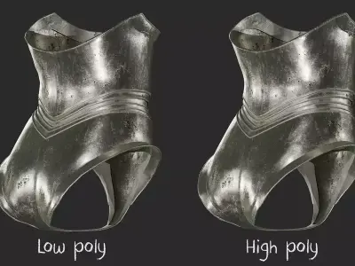 Female knight fantasy armour corset Free low-poly 3D model