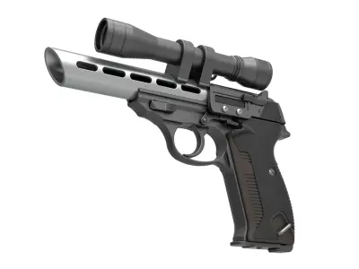 Moff Gideon Blaster pistol from The Mandalorian TV series 3D model