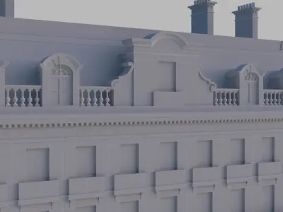 French residence Low-poly 3D model