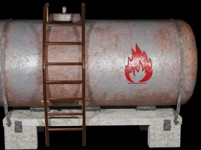  Oil Tanker  Game Ready - Low Poly PBR 3D Model Low-poly 3D model