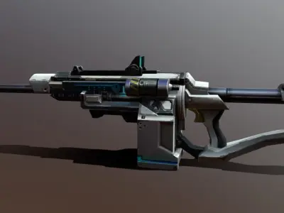Futuristic Sub-machine Gun Free low-poly 3D model