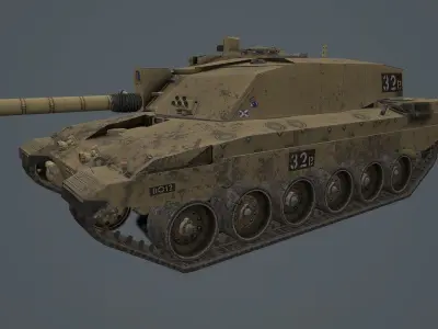 challenger 2 tank Low-poly 3D model