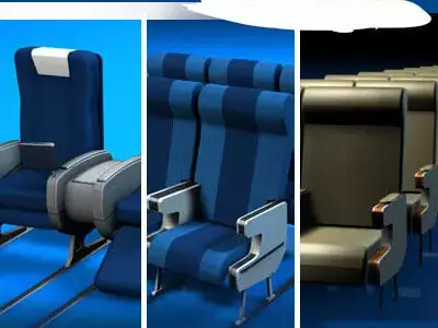 Plane train seats collection 3D model