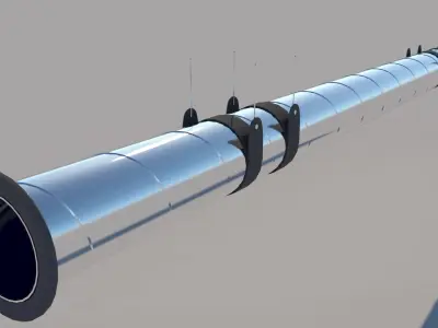 Pipe Ductwork Low-poly 3D model