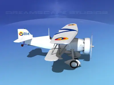 Curtiss F-11-C2 Goshawk V09 3D model