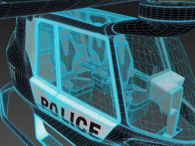 Police Drone with Interior 3D model