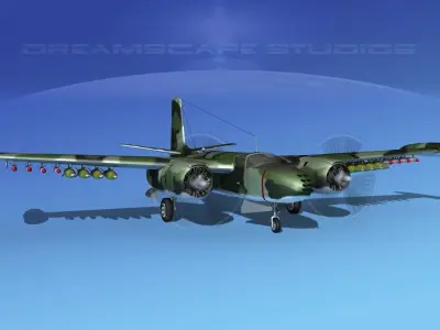 Douglas A-26K Invader COIN 3D model
