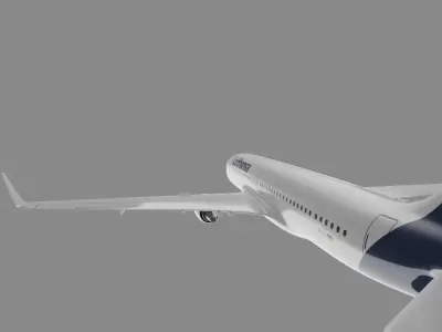 Lufthansa Airbus A320 Lowpoly Model 3D model