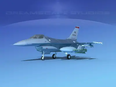 Gen Dyn F-16A Falcon V04 USAF 3D model
