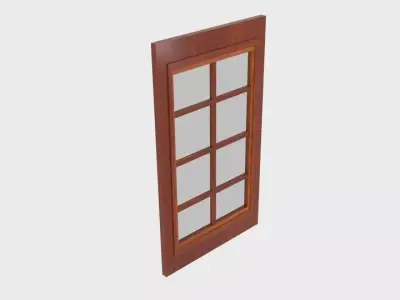 Wood Window Low-poly 3D model