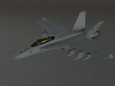 FA18 SUPER GRIPPEN Fighter plane - Photorealistic Low-poly 3D model