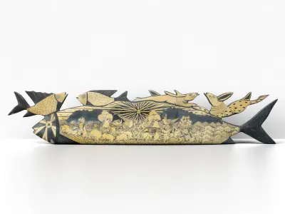 Hand Carved Mexican Folk Art Fish 3D model