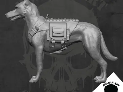 Marcus the K9 dog for action figures 3D print model