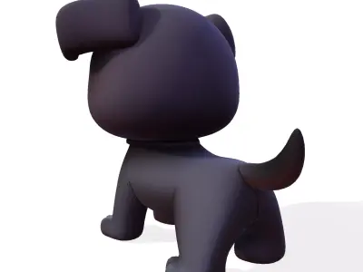 Cute Dog for rigging or 3d printing Low-poly 3D model