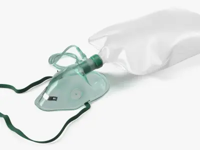 Inflated Oxygen Delivery Mask Green 3D model