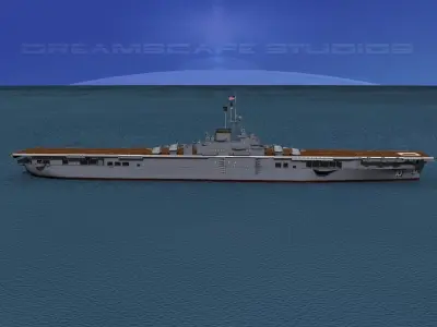 Essex Class Aircraft Carrier CV-10 USS Yorktown 3D model