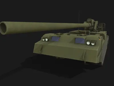 Tank 2s7 Pion Low-poly 3D model