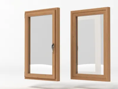 Window 1 pair of wooden windows 3D model