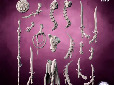 Champion Lord- Scourge Daemon - Multiple weapon options 3D print model