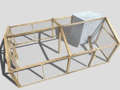 Chicken coop Low-poly 3D model