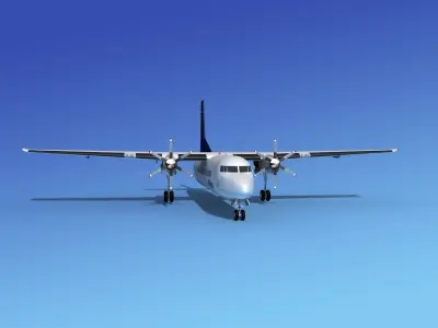 Fokker 50 Team Lufthansa 3D model
