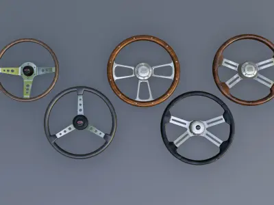 Vintage Steering Wheels 3D model