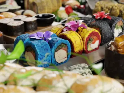 Sushi Pack Low-poly 3D model