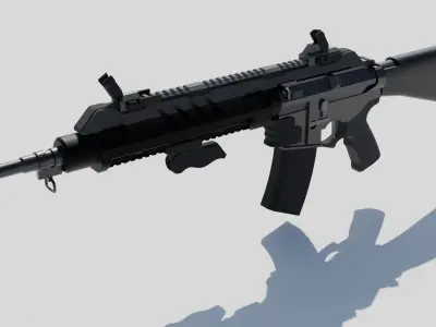 3d gun model Low-poly 3D model