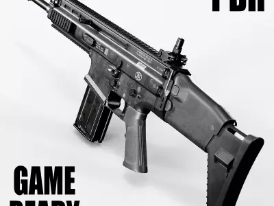 FN SCAR-H Low-poly 3D model