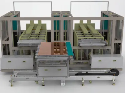 Large panel receiving loading and unloading machine 3D model