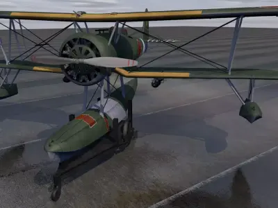 Nakajima E8N1 Dave 3D model