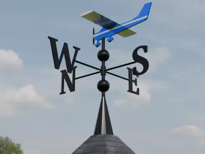 Cessna Inspired Weather Vane Low-poly 3D model