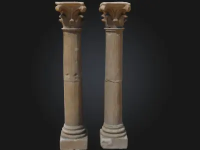Corinthian Pillars  Ornate Columns of Classical Grandeur 3D model
