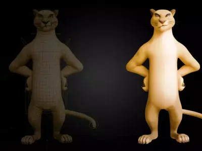 Biped BigCat Rigged Free 3D model
